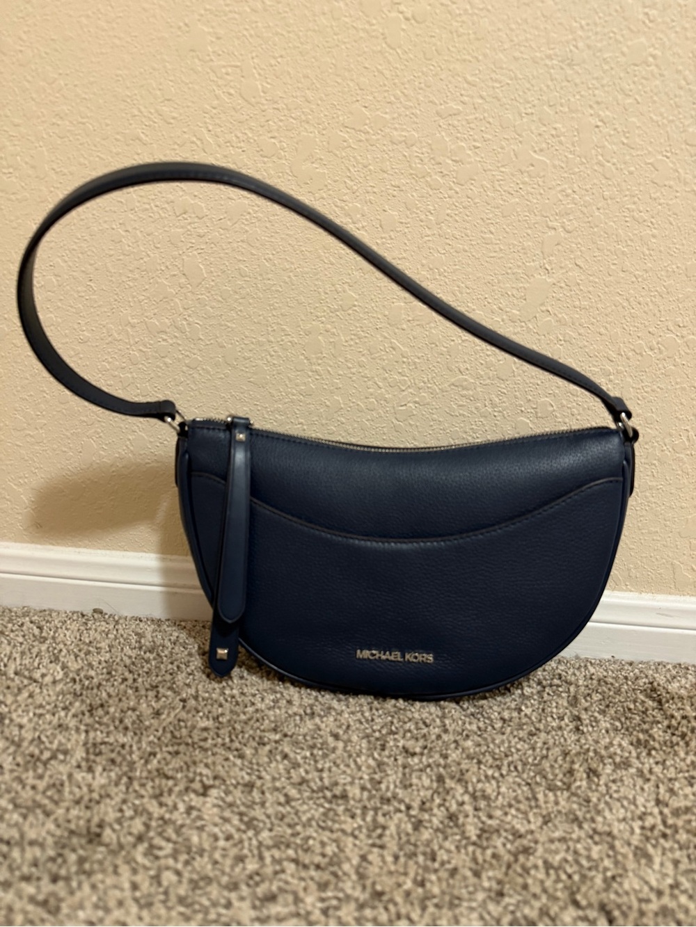Michael Kors Medium Deep Navy Moon Shoulder Bag
